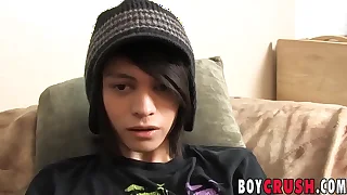 Bonny twink tugging with the addition of cumming within reach sex interview